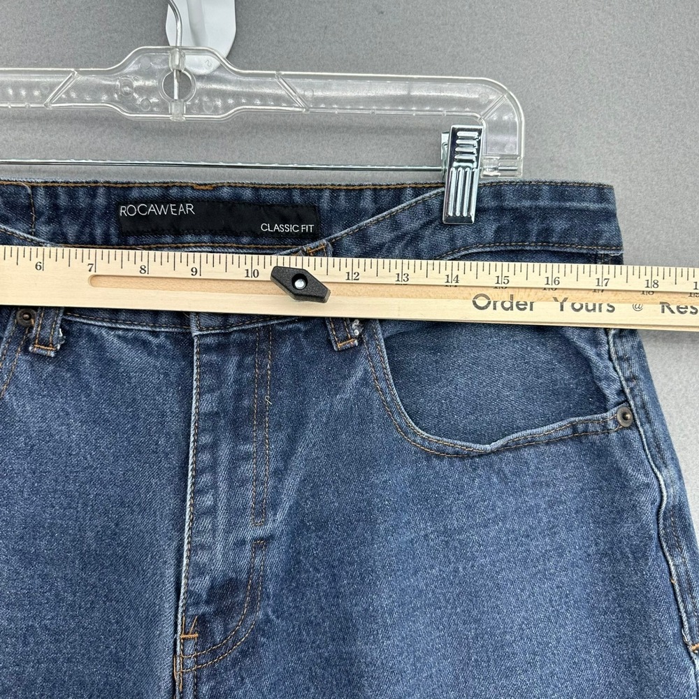 Y2K Rocawear Classic Fit Jeans Embroidered W36 (35X31) Oversized Baggy Skater - Picture 7 of 11